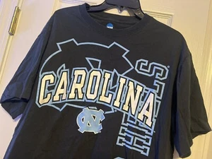 North Carolina Tar Heels NCAA T-Shirt Blue Large Full Front NC Old school - Picture 1 of 6