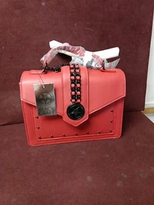 Bolso de mano cuadrado rojo gótico culto artesanal negro (cree en ti mismo) = nuevo - Imagen 1 de 7