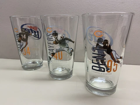 Miller Lite ~ Chicago Bears A Tradition of Excellence Pint Glasses - Set of 3 Cover
