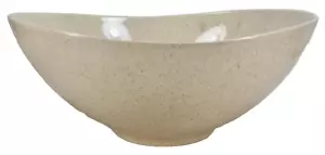 Red Wing Salad Bowl Pottery Serving Tan Speckled Fleck Mid Century (O) AS IS - Picture 1 of 8