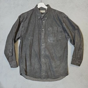Vintage NUOVO Jeans wear Distressed Faded Black Button Down Long Sleeve Shirt L - Picture 1 of 7