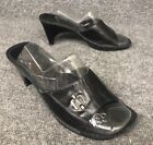 Linea Paolo Women's Black Slides Open Toe Sandal Heel Size 8.5W