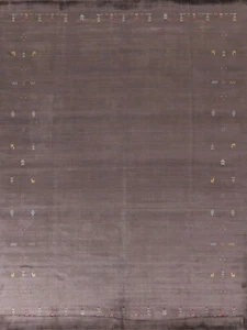 Brown Living Room Area Rug 8x10 ft.All-Over Gabbeh Oriental Handmade Wool Carpet - Picture 1 of 12