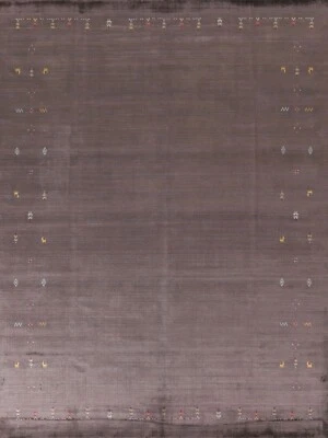 Alfombra marrón para sala de estar 8x10 pies Gabbeh oriental hecha a mano alfombra de lana Foto 1 de 4