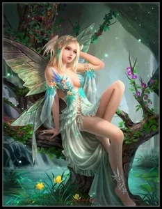Spring Fairy - DIY Charts Counted Cross Stitch Pattern Needlework DMC Color    - Picture 1 of 2