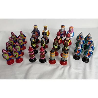 Vintage Medieval Themed HandPainted Complete Chess Set MCM Ceramic Byron Molds - Image 1 of 4