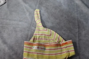 Baby Unisex Cotton Beanie Yellow White Orange Striped My Little Friend0-3 Months - Picture 1 of 2