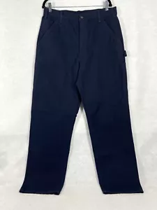 Carhartt Pants Mens 35x34 Blue Canvas Washed Duck Utility Work Loose Fit New - Picture 1 of 13