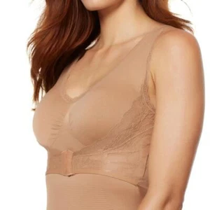 Rhonda Shear Seamless Lace-Trimmed Tank w/Built-In Bra -J - Picture 1 of 11
