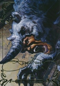2018 MARVEL MASTERPIECES GOLD SIGNATURE FOIL CARD SINGLE RHINO #10