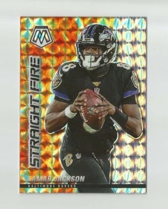 Panini 2021 mosaico plata mosaico fuego recto Lamar Jackson #sf6 Ravens - Imagen 1 de 2