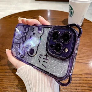Glitter Cute Little Bear Shockproof Case Cover for iPhone 14 Pro Max 13 12 11 - Picture 1 of 18