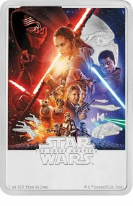 Moneda póster Star Wars The Force Awakens 2019 - 1 oz. PLATA - Imagen 1 de 4