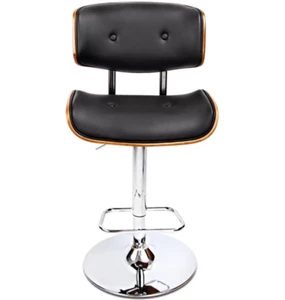 Artiss Black Gaslift Swivel Barstool With Wooden Seat High Quality New - Picture 1 of 1