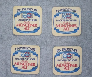 Vintage Lot of 4 Hacker-Pschorr Beer Cardboard Coasters - Picture 1 of 3