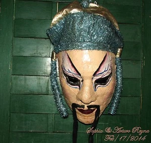 ARTISAN 80's LIFE FACE THEATRICAL CHINESE MAN ORIGINAL SIGNED DECOR/ WEAR MASK - Picture 1 of 5
