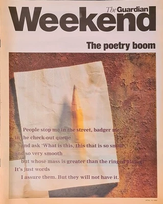 Vintage The Guardian Weekend Magazine April 16th 1994 - The Poetry Boom - Image 1 of 4