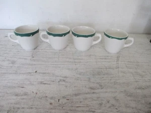 4 Vintage Syracuse China Coffee 8oz  Cups Wintergreen Wave Crest MINT COND. - Picture 1 of 5