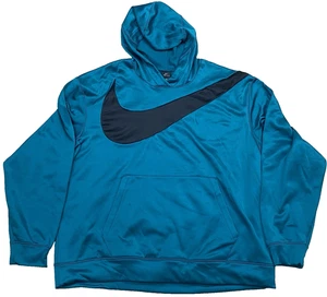 Nike 2XL XXL Dri-Fit Therma Hoodie Teal Loose Fit Large Swoosh Pullover Men - Picture 1 of 12