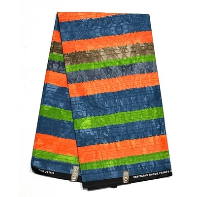 Tela africana/Ankara - naranja, verde, azul 'nivel up', patio o al por mayor Foto 1 de 4