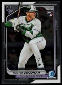 HUNTER GOODMAN 2024 BOWMAN CHROME RC COLORADO ROCKIES #25 - Picture 1 of 2