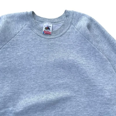 Fruit of the Loom Crewneck Raglan Sweatshirt Womens L Made in USA VTG Gray Blank - Image 1 of 4