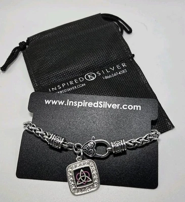 NUEVO SIN ETIQUETAS Inspirado Nudo Celta Plata con Corazón Pulsera 8" En Tarjeta Con Bolsa  Foto 1 de 4