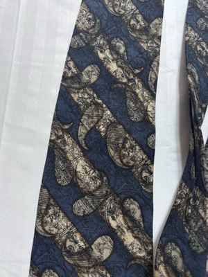 Corbata de seda con estampado multicolor Anthony Richards azul gris corbata fresca Foto 1 de 4