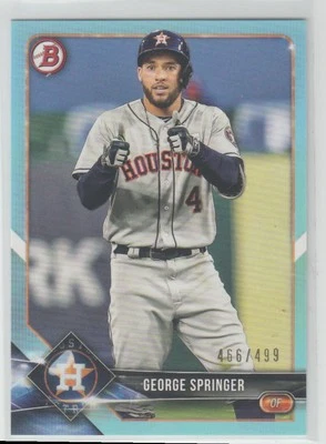 2018 Bowman Sky Blue George Springer 466/499 Houston Astros #14 - Image 1 of 2