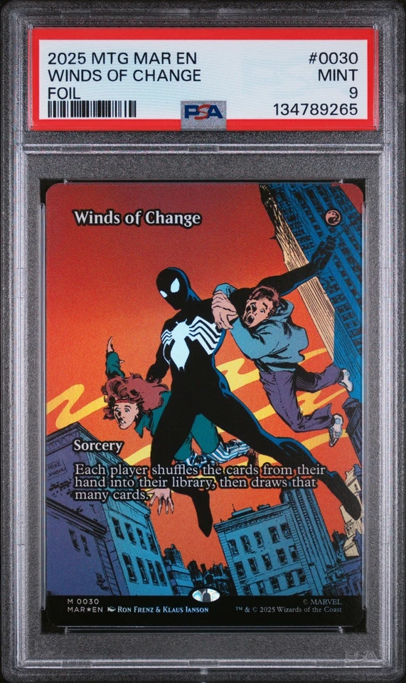 WINDS OF CHANGE MYTHIC BORDERLESS FOIL #0030 2025 MTG MARVEL'S SPIDER-MAN PSA 9 - Image 1 of 2
