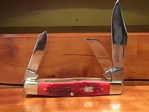 BUCK CREEK SOLINGEN GERMANY 3 BLADE REDBONE LARGE DIAMONDBACK STOCKMAN KNIFE - Picture 1 of 9