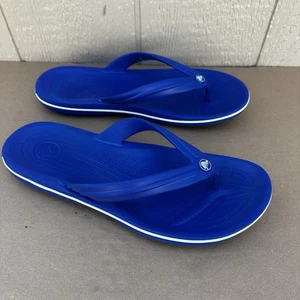 Men’s Crocs Crocband Royal Blue Lightweight Flip Flops Sandals Shoes Size 11 - Picture 1 of 7