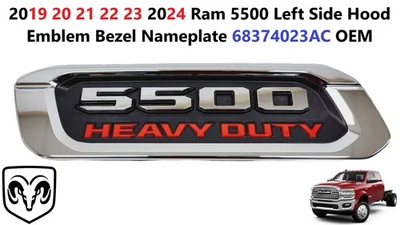Ram 5500 2019 20 21 22 23 2024 capó lateral izquierdo emblema bisel placa de identificación 68374023AC Foto 1 de 4
