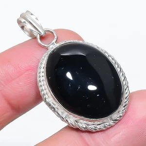 Colgante de piedras preciosas de ónix negro hecho a mano étnico diseño único ... - Imagen 1 de 7