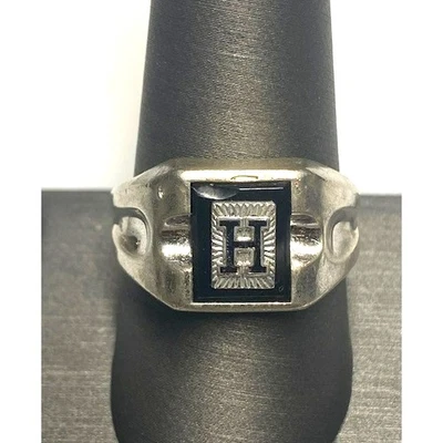 HOMBRE ART DECO PLATA DE LEY 925 Y ÓNIX LETRA CIELO Foto 1 de 4