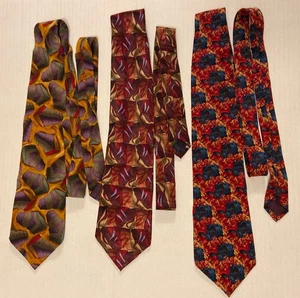 Menge 3 Herren Jerry Garcia Seidenkrawatten Abstrakt Psychedelisch Party Rot Feuer - Bild 1 von 8