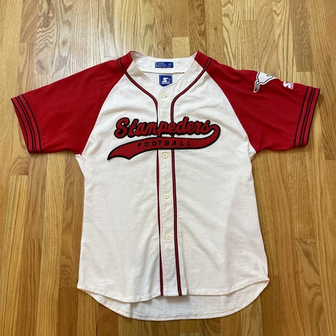 VTG Starter Calgary Stampeders Baseball Style Football Jersey CFL L Large Cover