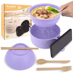 Ramen Cooker Microwave Ramen Bowl Set With Chopsticks Spoon Ramen Noodle Bowl In - Picture 1 of 6
