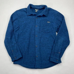 Eddie Bauer Herren große Knopfleiste blau meliert Fleece Jacke Mantel gebraucht, in einwandfreiem Zustand - Bild 1 von 4