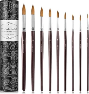 Sable Watercolor Brushes Professional Superior Kolinsky Watercolor Paint,9pcs - Picture 1 of 7