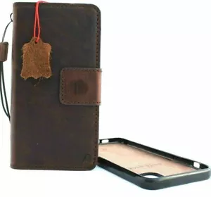 Echt Full Dark Leder Hülle für iPhone 11 PRO Handgefertigt Cover Abnehmbar Weich - Bild 1 von 9