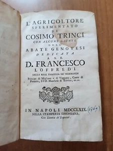 cosimo Trinci L'AGRICOLTORE SPERIMENTATO Napoli 1769 - Foto 1 di 2