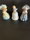 Lot Of 3 Decorative Bell Figurines Jasco Homco Little Girls Taiwan All Ring