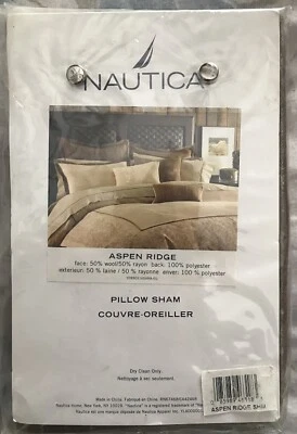 NAUTICA Almohada Sham Aspen Ridge Europea 66x66 cm (26x26 Pulgadas) NUEVO Foto 1 de 4
