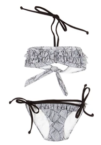 Two Piece Ruffle Bikini + Pura Vida Bracelet - Girls Size 7/8 - Picture 1 of 4