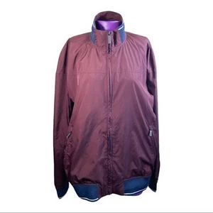 Perry Ellis burgundy navy trim lightweight zip up jacket M - Picture 1 of 9