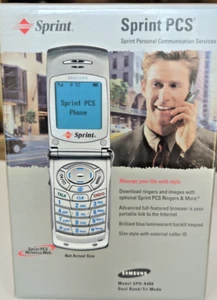 Sprint Samsung SPH-A460 PCS Silver Cellular Dual Band/Tri-Mode Vtg In Box 2002 - Picture 1 of 16