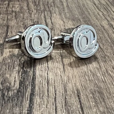 At Symbol Sign Cufflinks Men Birthday Gift Cufflinks In Box - Image 1 of 4