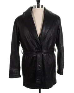 Abrigo de cuero para mujer Wilsons talla M negro aislado revestimiento extraíble thinsulate - Imagen 1 de 10