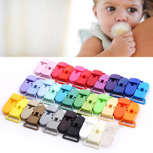 5PCS Plastic Pacifier Clips Soother Dummy Bib Suspender Paci Toy Holder